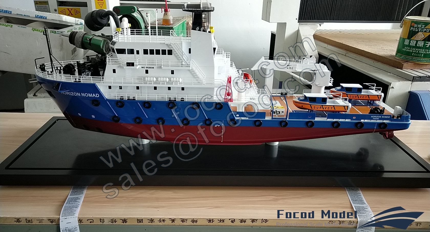 custom made model of 60m Diving Support Vessel